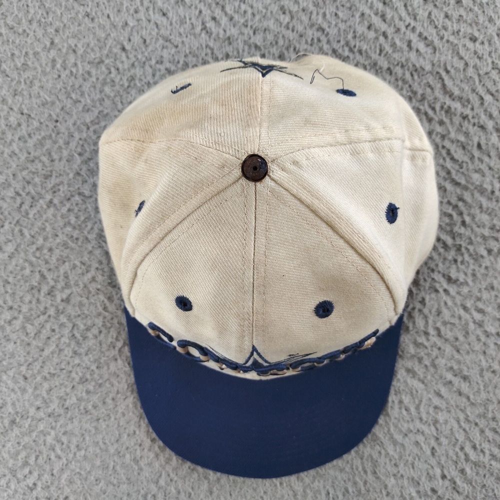 Vintage 1990s Dallas Cowboys Eastport Big Star Script Logo Snapback Hat Spellout - Picture 7 of 16